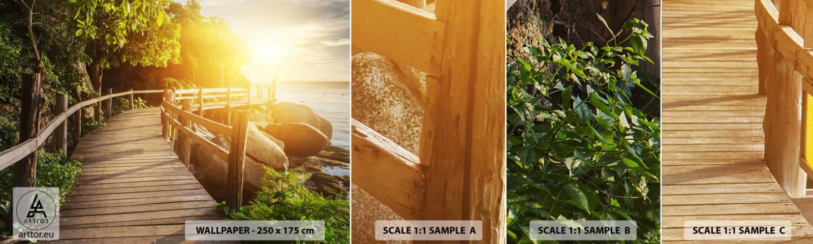 Échantillon de Papier Peint Autocollant Deluxe Sticker - Un autre tour, un autre miracle - Paysage, Promenade en bord de mer, Mer - 100x30 cm