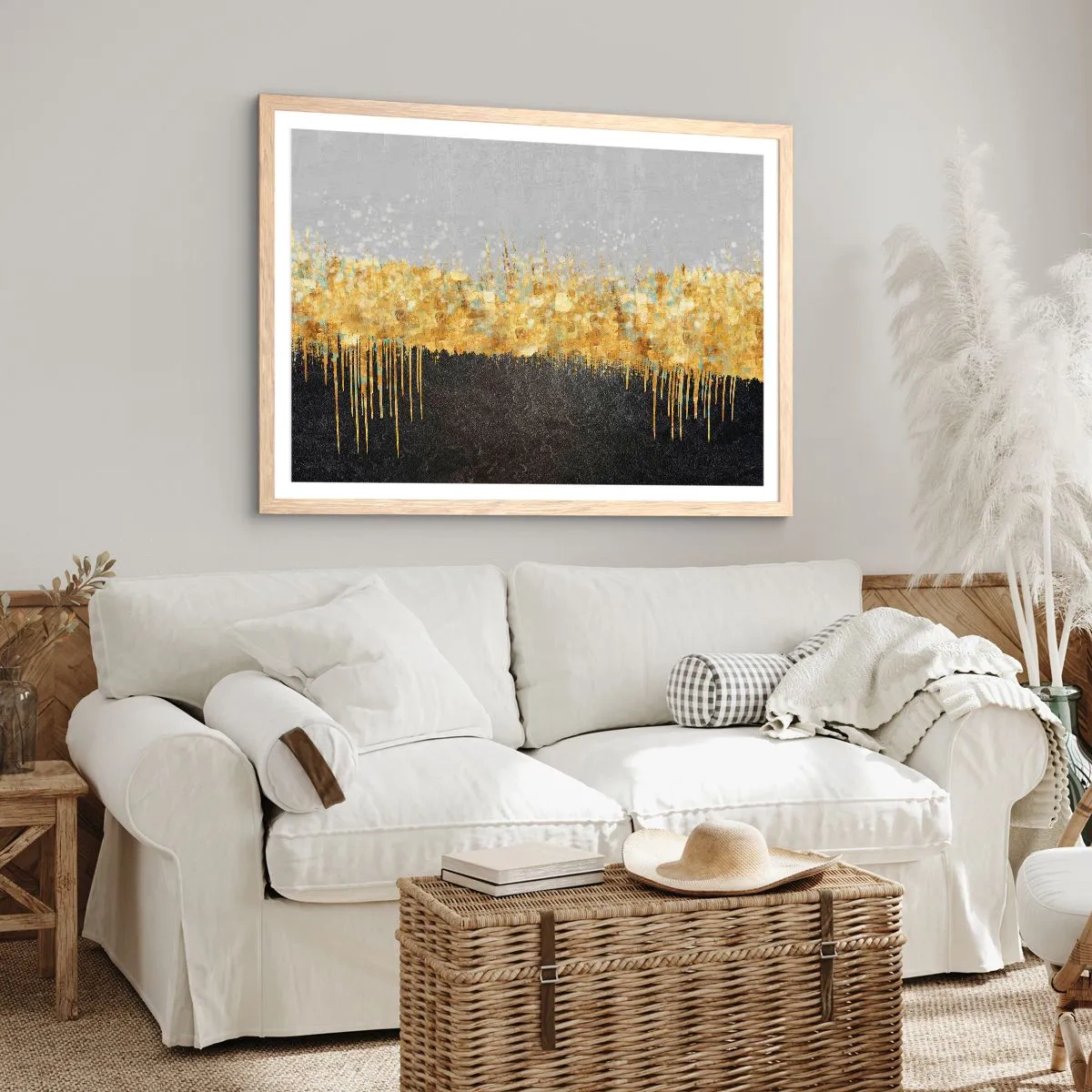 Affiche dans un chêne clair - Poster - Vers l'intérieur et vers le haut - 100x70 cm