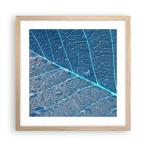 Affiche dans un chêne clair - Poster - La vie en bleu - 40x40 cm