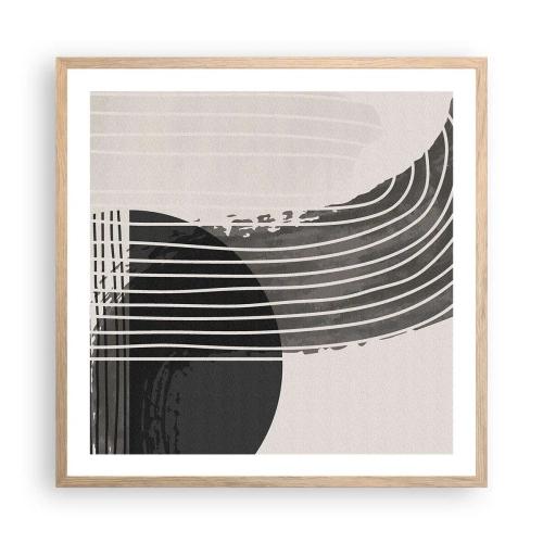 Affiche dans un chêne clair - Poster - Aller et retour - 60x60 cm