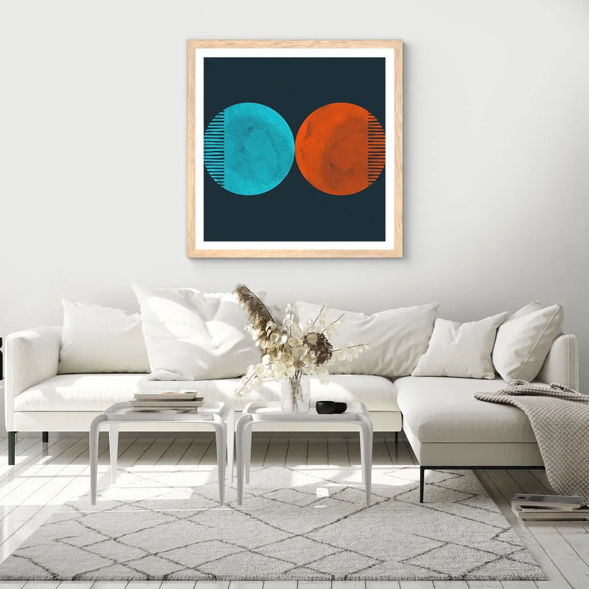 Affiche dans un chêne clair - Poster - Seulement la géométrie ? - 40x40 cm