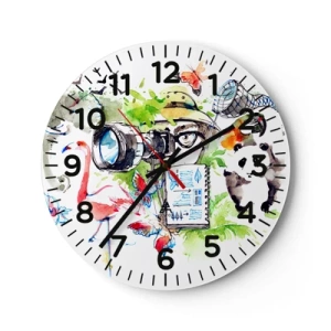 Horloge murale - Pendule murale - Dans l'objectif d'un voyageu - 40x40 cm