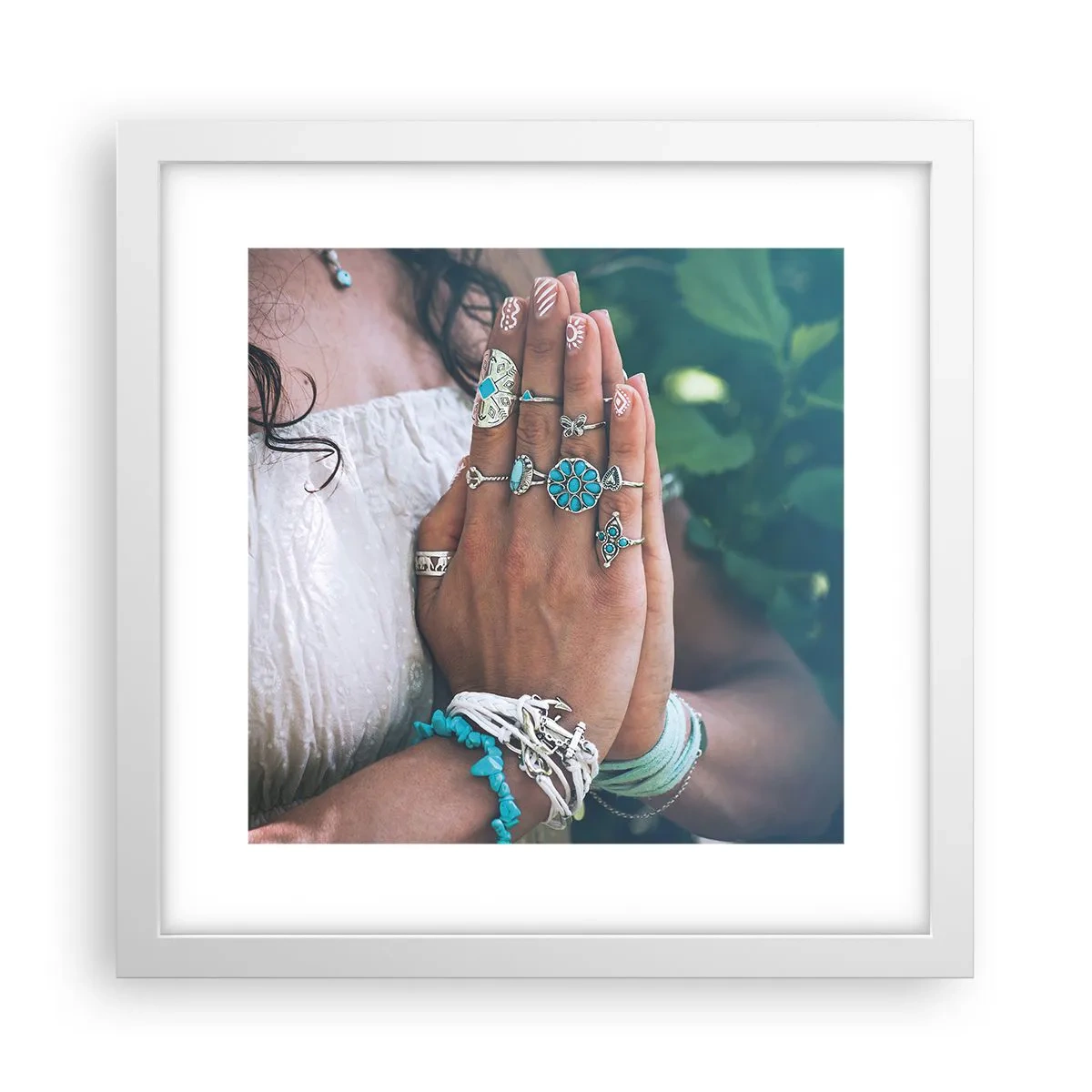 Affiche dans un cadre blanc - Poster - Bienvenue au centre du bien-être - 30x30 cm