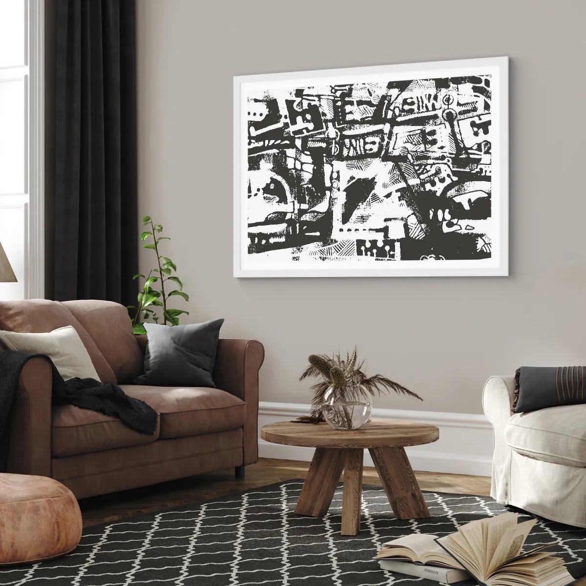 Affiche dans un cadre blanc - Poster - Ordre ou chaos? - 70x50 cm