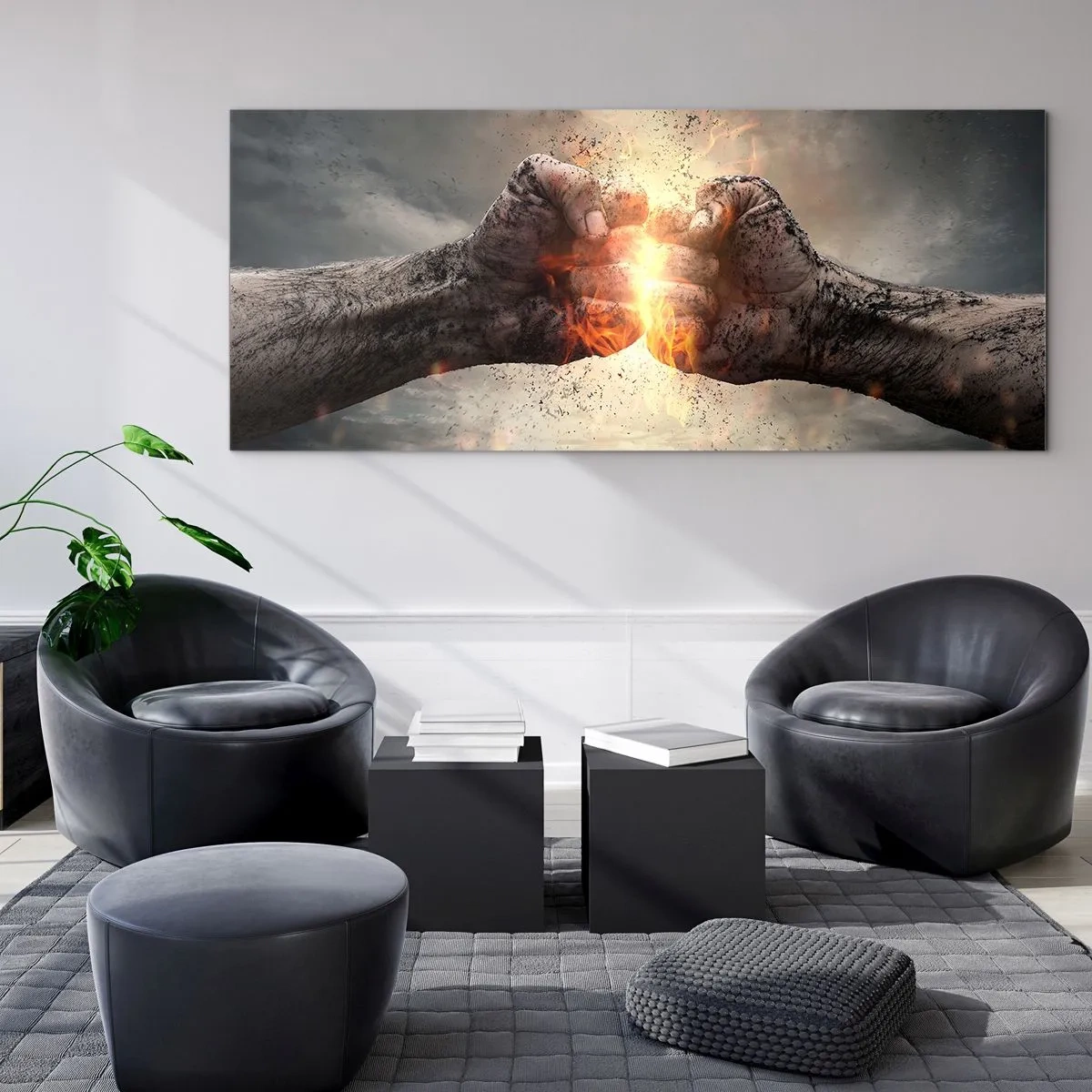 Impression sur verre - Image sur verre - Lève-toi pour le combat - 90x30 cm