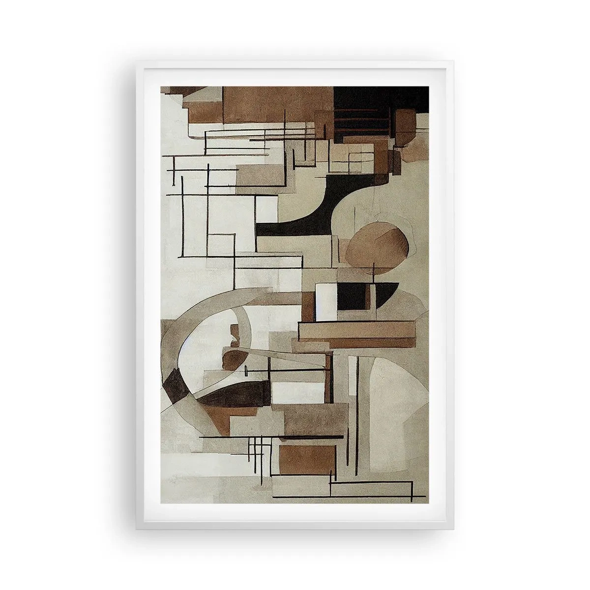 Affiche dans un cadre blanc - Poster - Paysage urbain 2.0 - 61x91 cm