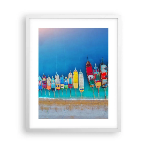 Affiche dans un cadre blanc - Poster - Une vue à vol d'oiseau - 40x50 cm