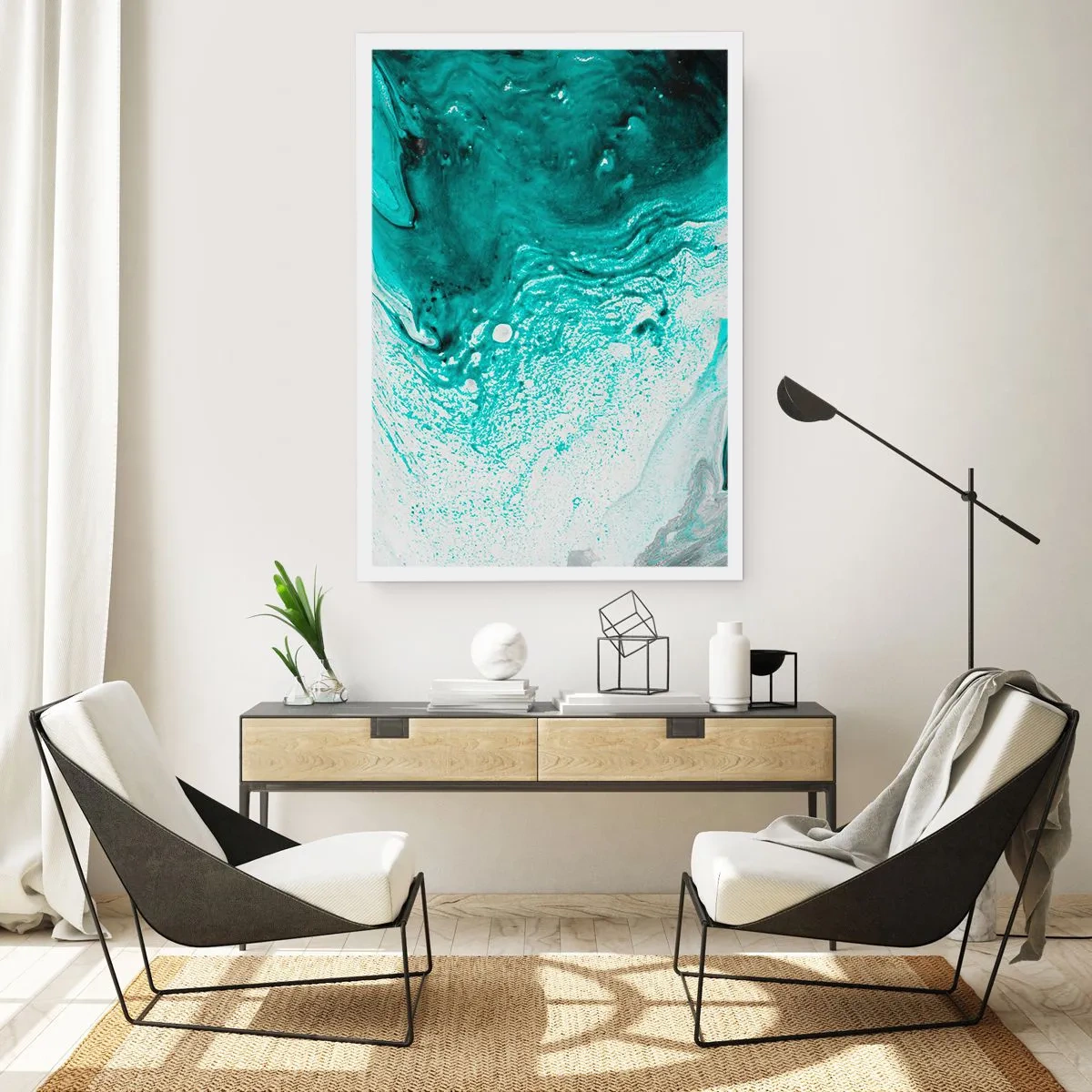 Affiche - Poster - Se fondre dans le bleu et le turquoise - 70x100 cm