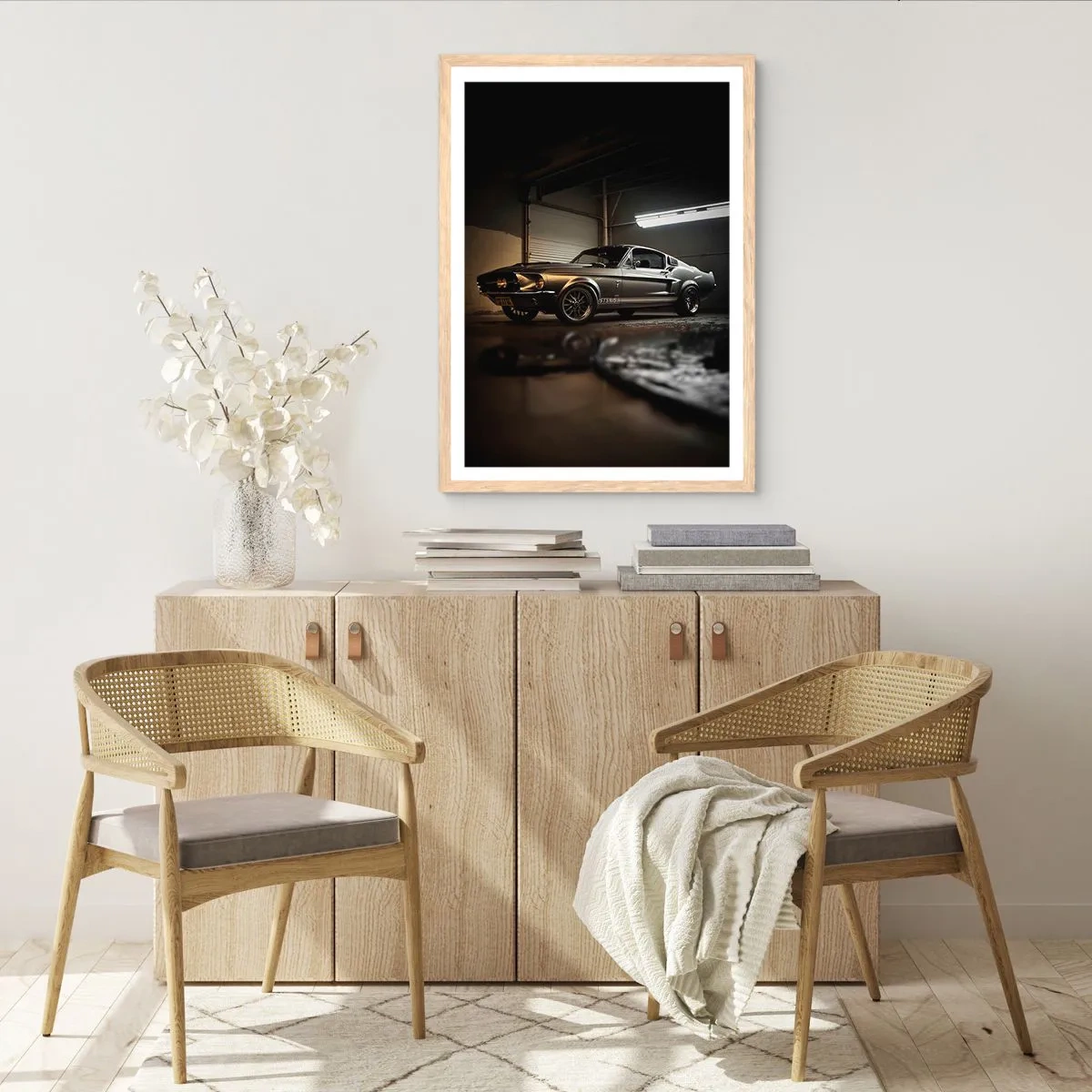 Affiche dans un chêne clair - Poster - Retour dans le passé - 70x100 cm