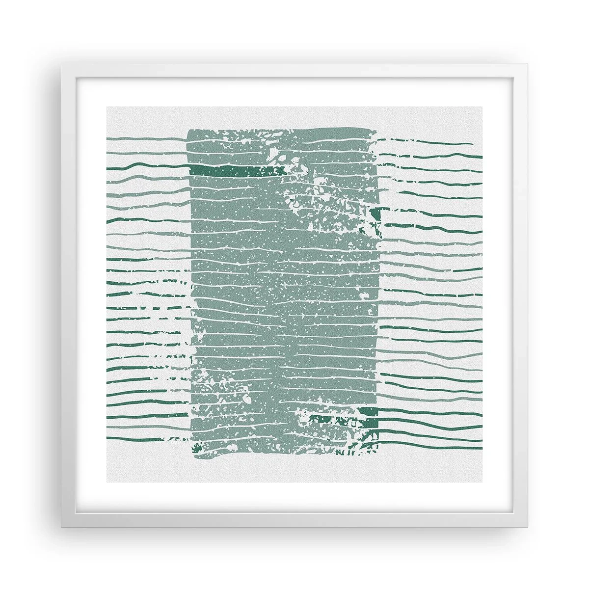 Affiche dans un cadre blanc - Poster - Abstraction de la mer - 50x50 cm