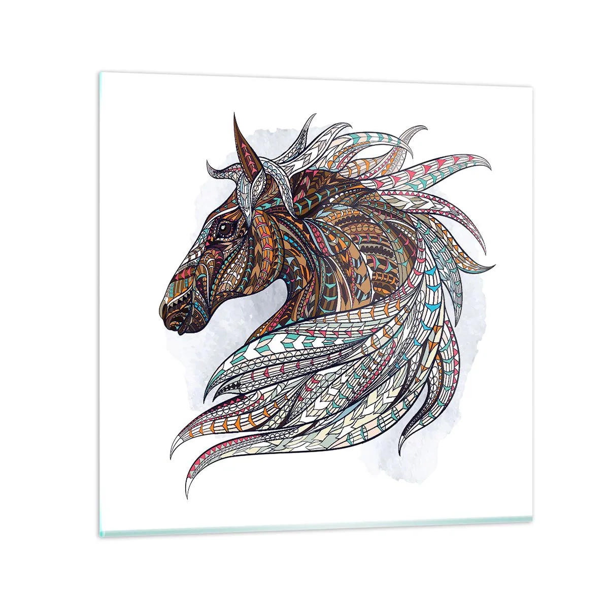 Impression sur verre - Image sur verre - Destrier guerrier celtique - 40x40 cm