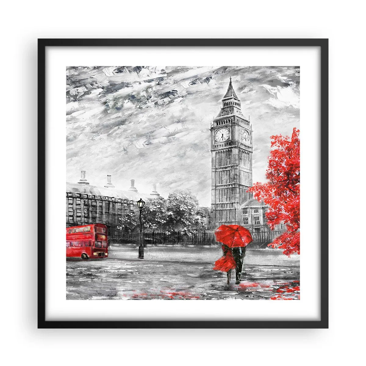 Affiche dans un cadre noir - Poster - Une journée passionnante - 50x50 cm