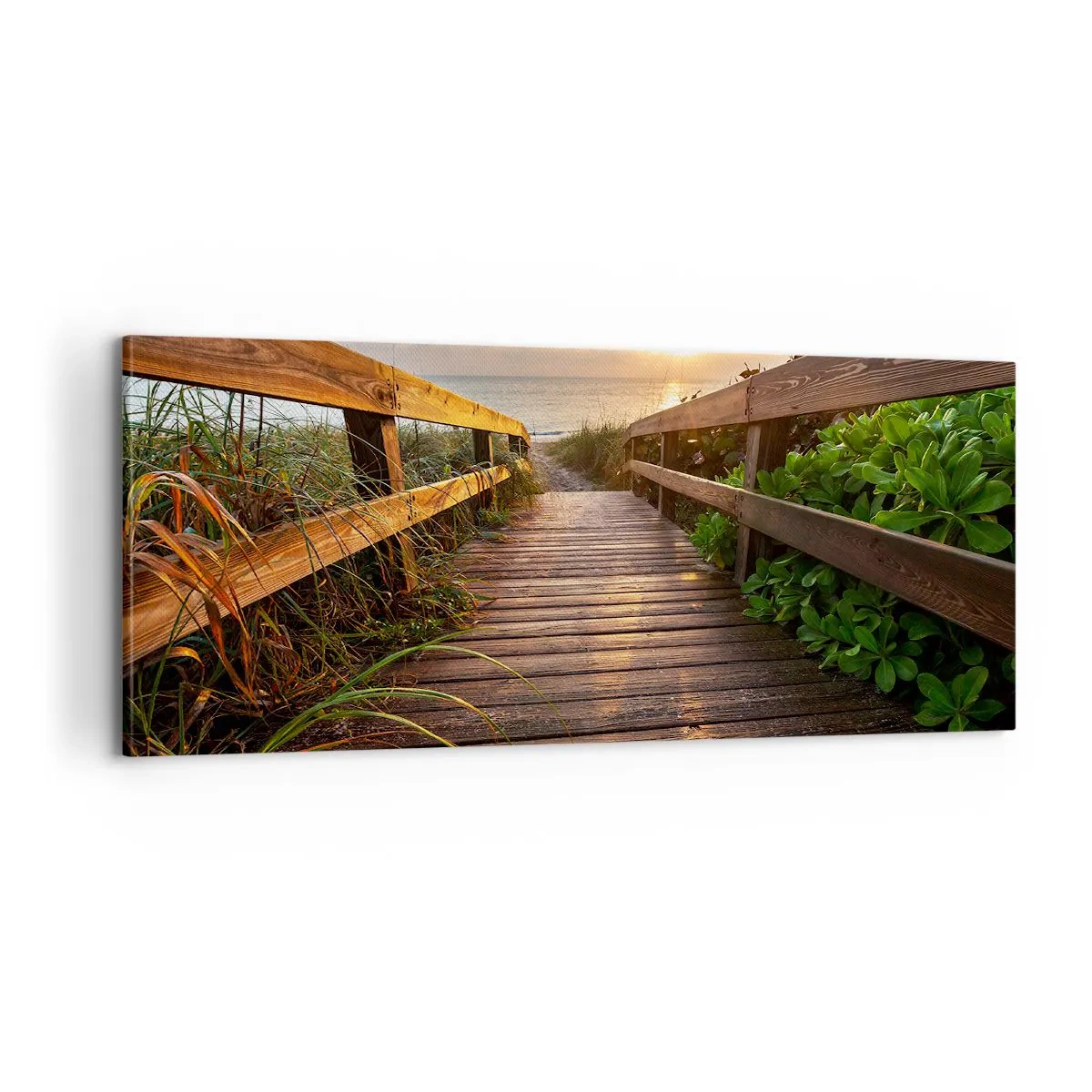 Impression sur toile - Image sur toile - Tout droit vers le rivage - 100x40 cm