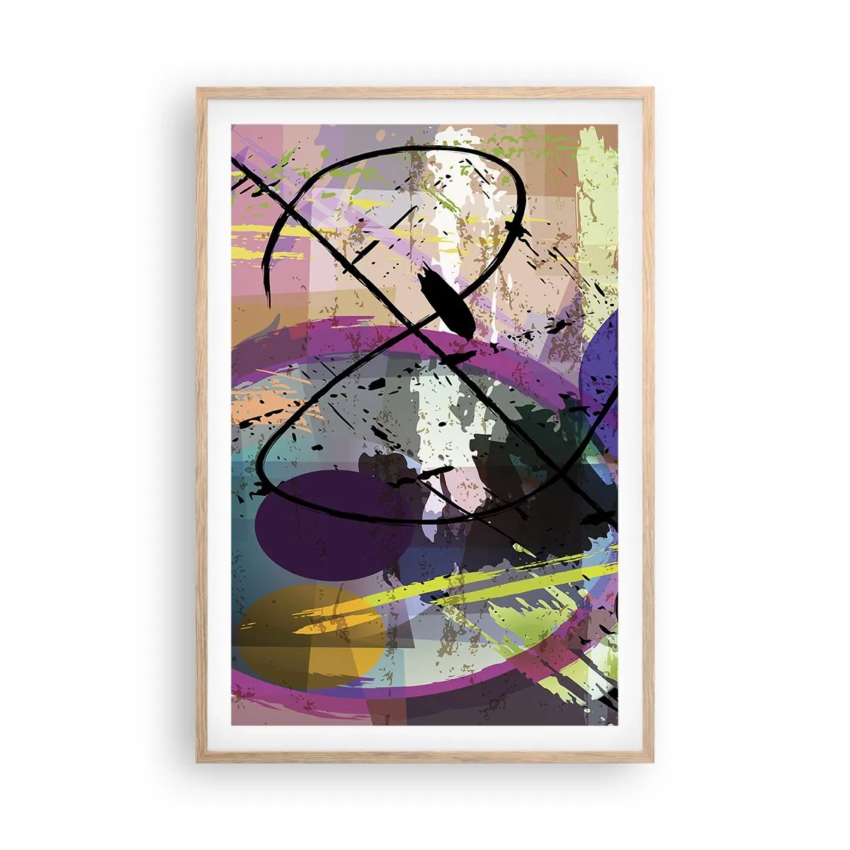 Affiche dans un chêne clair - Poster - Vous pouvez aller tout droit ou autour - 61x91 cm