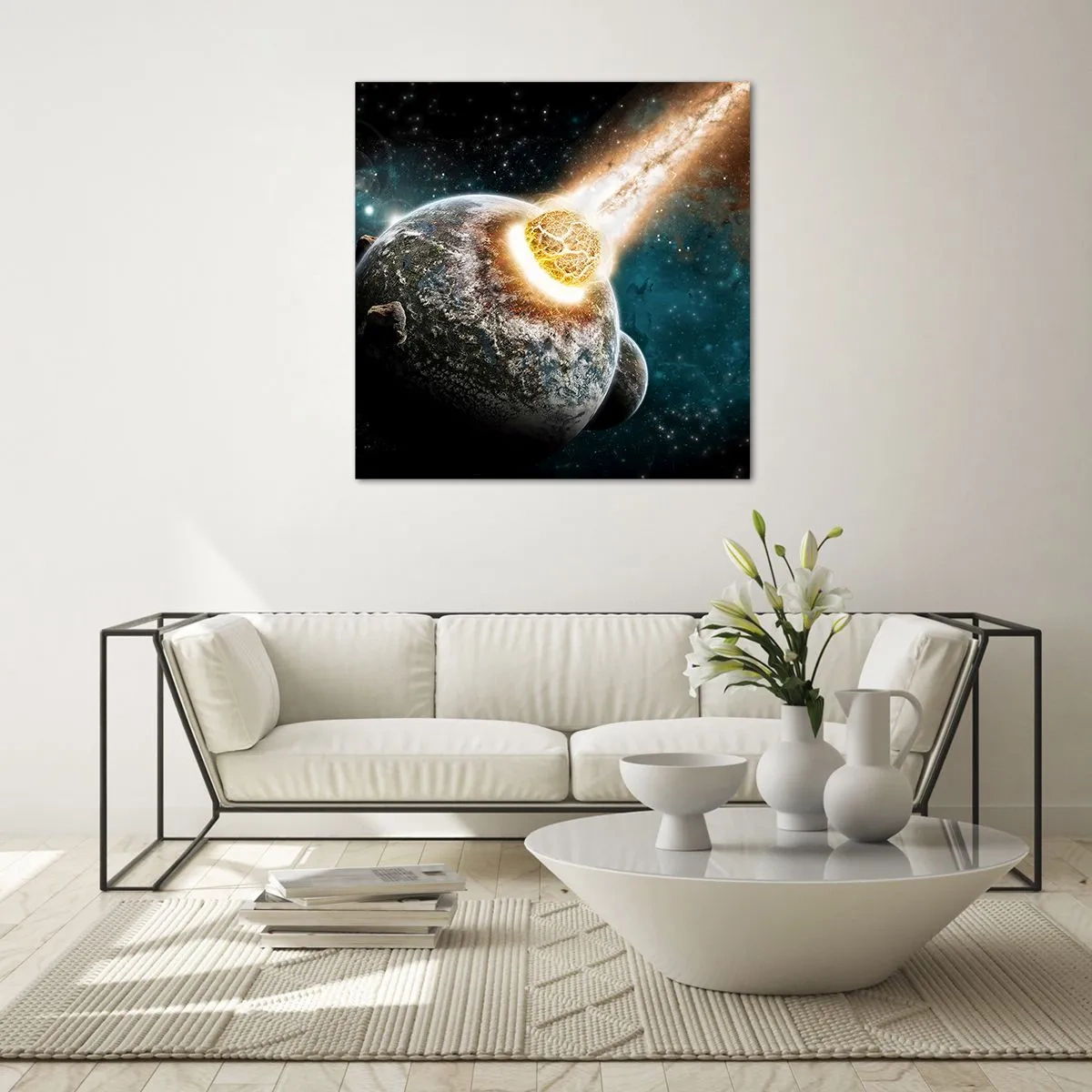 Impression sur verre - Image sur verre - Destruction ou naissance? - 30x30 cm