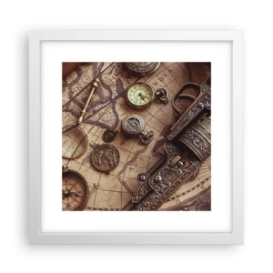 Affiche dans un cadre blanc - Poster - L'aventure appelle - 30x30 cm