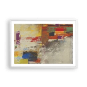 Affiche dans un cadre blanc - Poster - Géométrie des couleurs - 70x50 cm