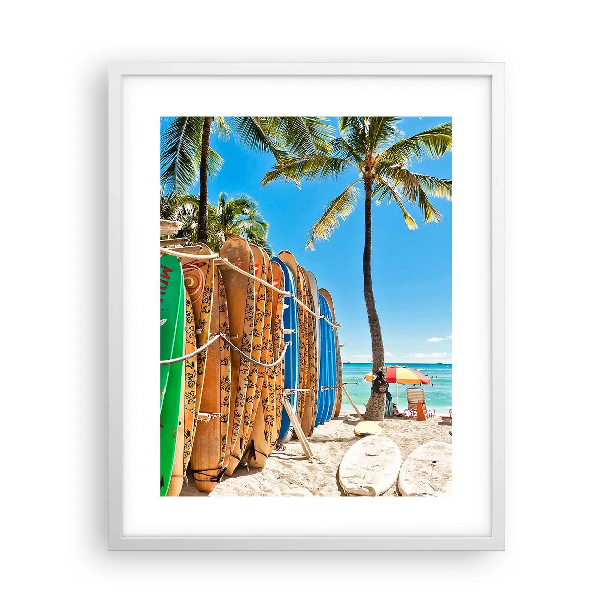 Affiche dans un cadre blanc - Poster - Jeux ensoleillés - 40x50 cm