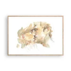 Affiche dans un chêne clair - Poster - A moitié trouvé ? - 100x70 cm