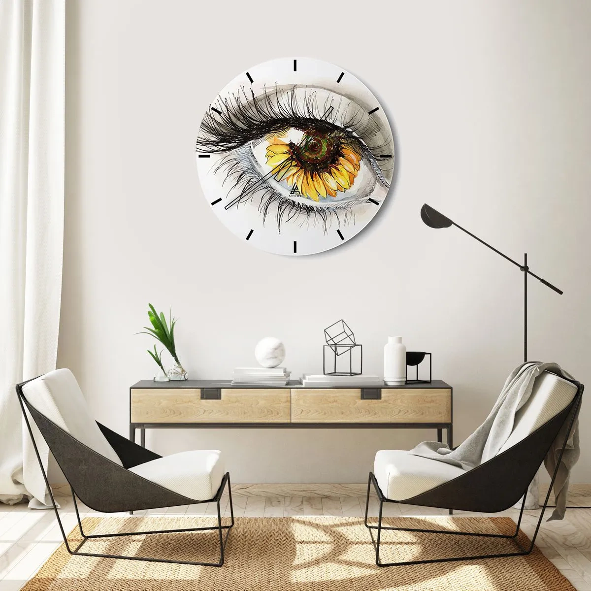 Horloge murale - Pendule murale - Un look aussi chaud que l'été - 30x30 cm