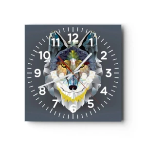 Horloge murale - Pendule murale - On parle du loup - 40x40 cm