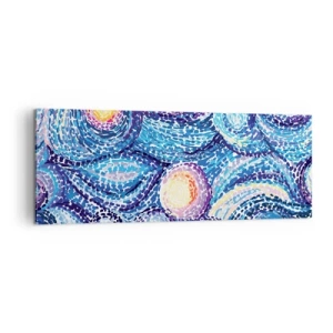 Impression sur toile - Image sur toile - Une interprétation artistique du ciel étoilé dans le style de Van Gogh - 140x50cm - D'après un tableau de van Gogh - Décoration murale moderne pour le salon et la chambre ARTTOR