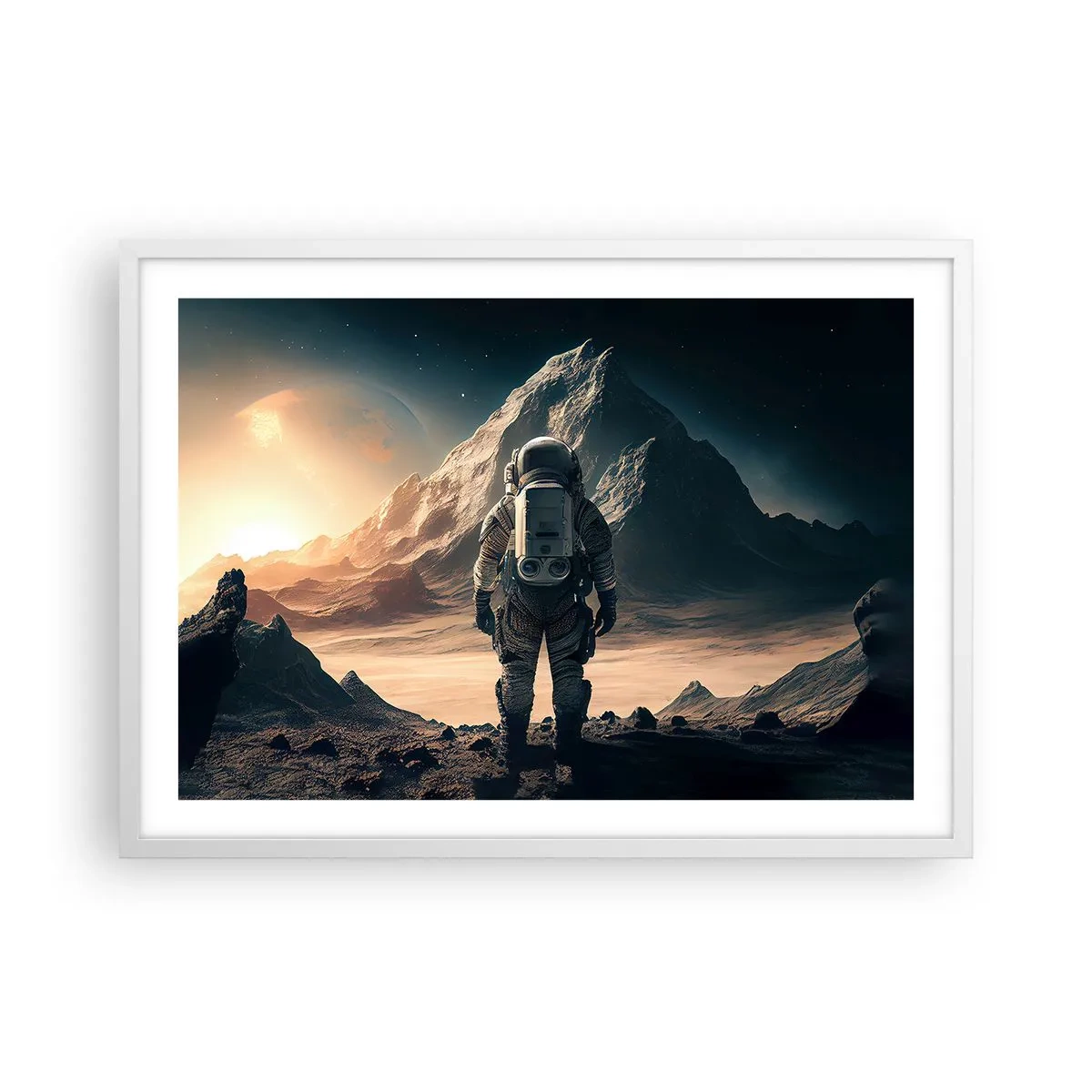 Affiche dans un cadre blanc - Poster - Nouveau défi - 70x50 cm