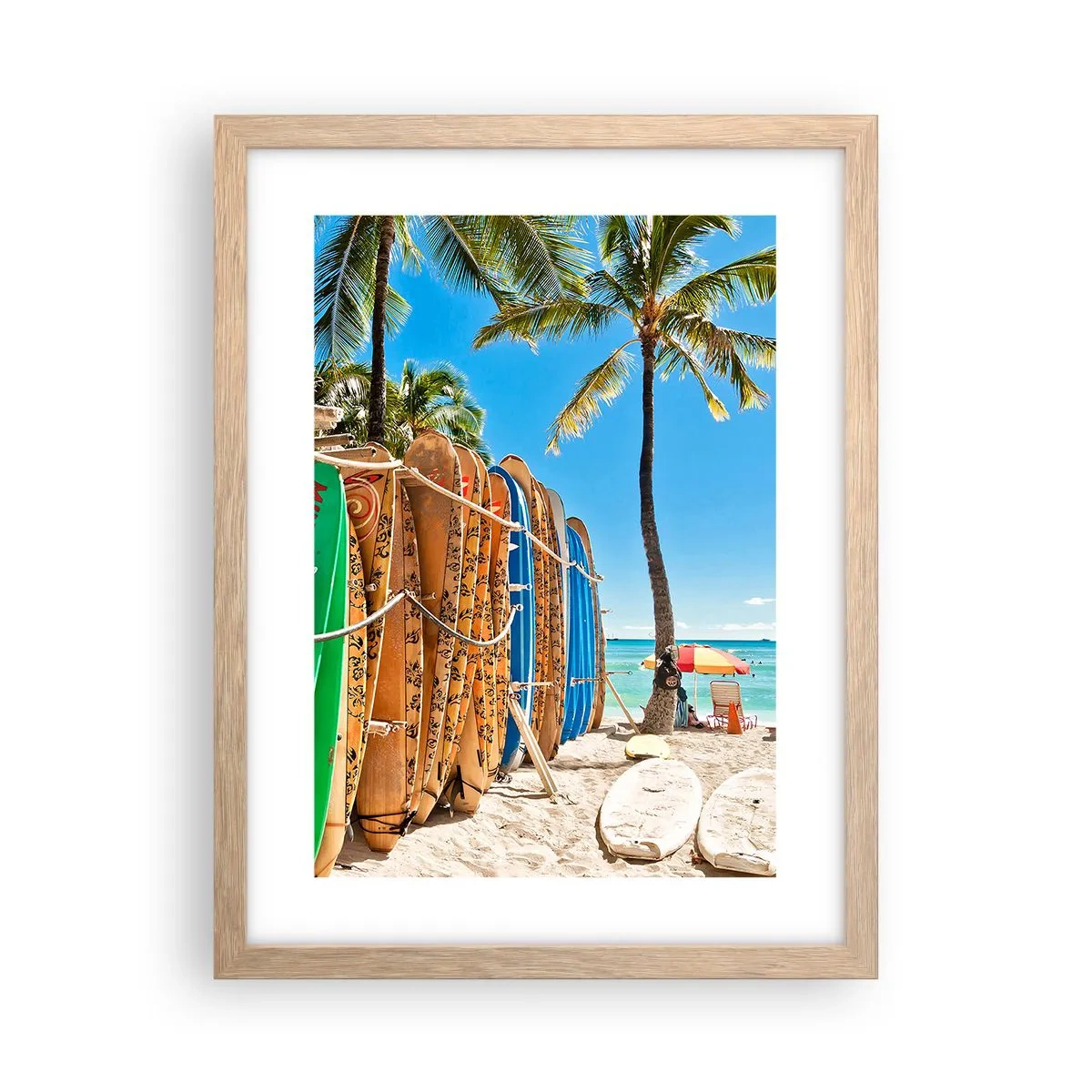 Affiche dans un chêne clair - Poster - Jeux ensoleillés - 30x40 cm