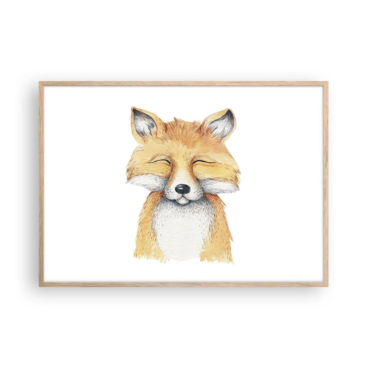 Affiche dans un chêne clair - Poster - Humeurs de renard - 100x70 cm