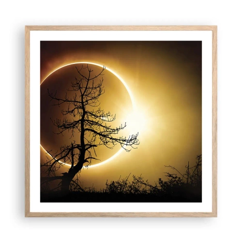 Affiche dans un chêne clair - Poster - Éclipse totale - 60x60 cm