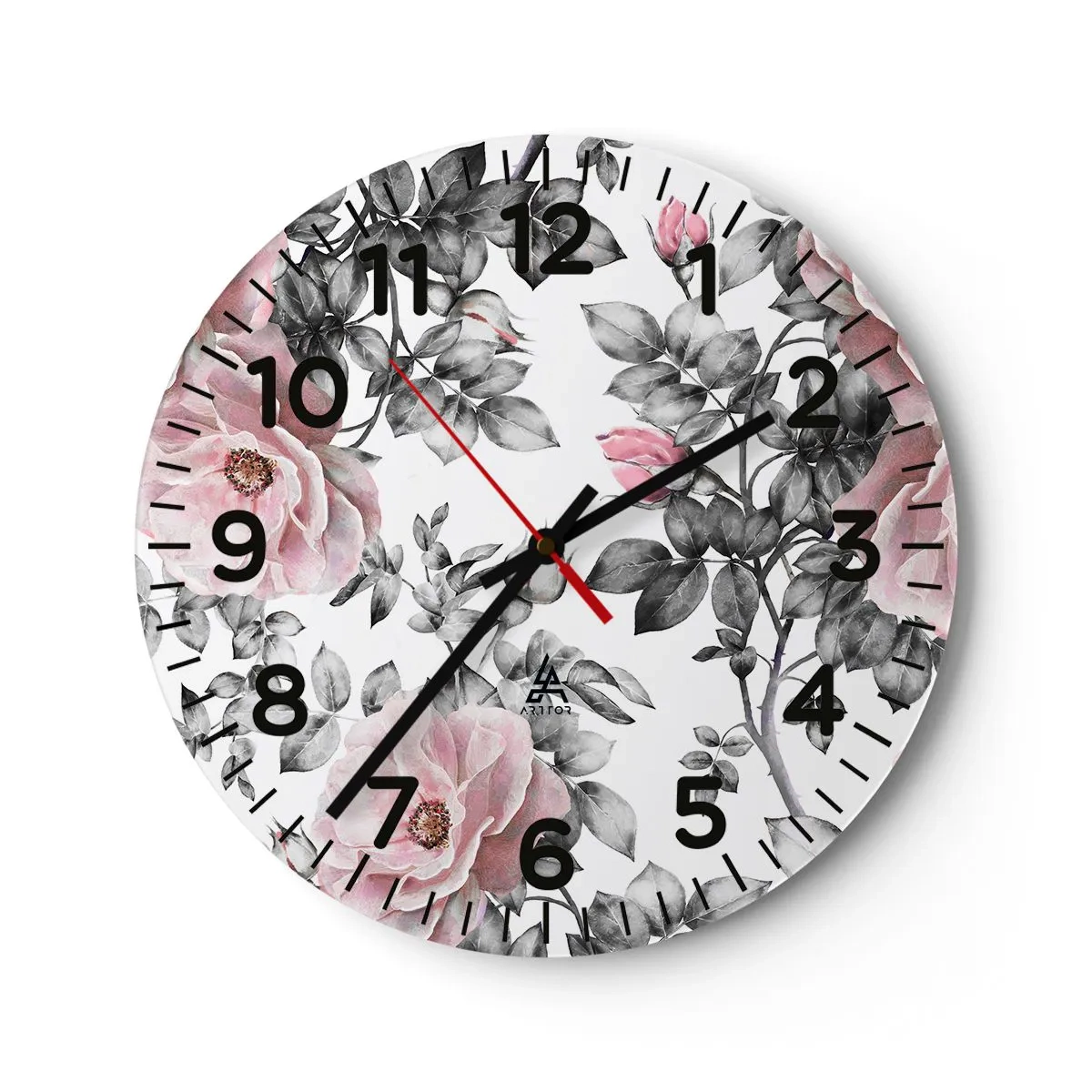 Horloge murale - Pendule murale - Se perdre dans les fleurs des roses - 30x30 cm