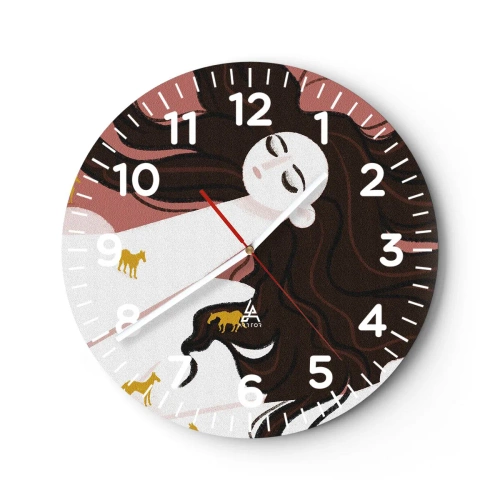 Horloge murale - Pendule murale - Rêve d'un cheval d'or - 40x40 cm