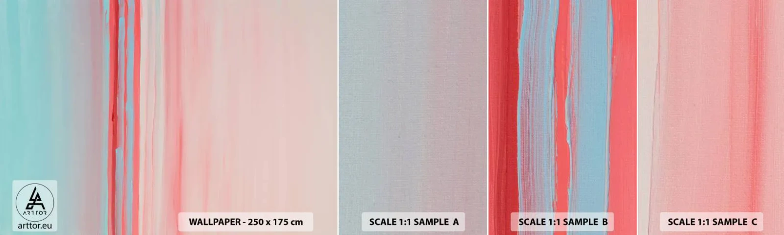 Échantillon De Papier Peint Standard Eco - Abstraction à l'aube - Pastel, Minimaliste, Morceau - 100x30 cm