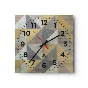 Horloge murale - Pendule murale - Suivant l'angle du triangle - 40x40 cm