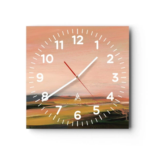 Horloge murale - Pendule murale - Dans les tons de roses - 40x40 cm