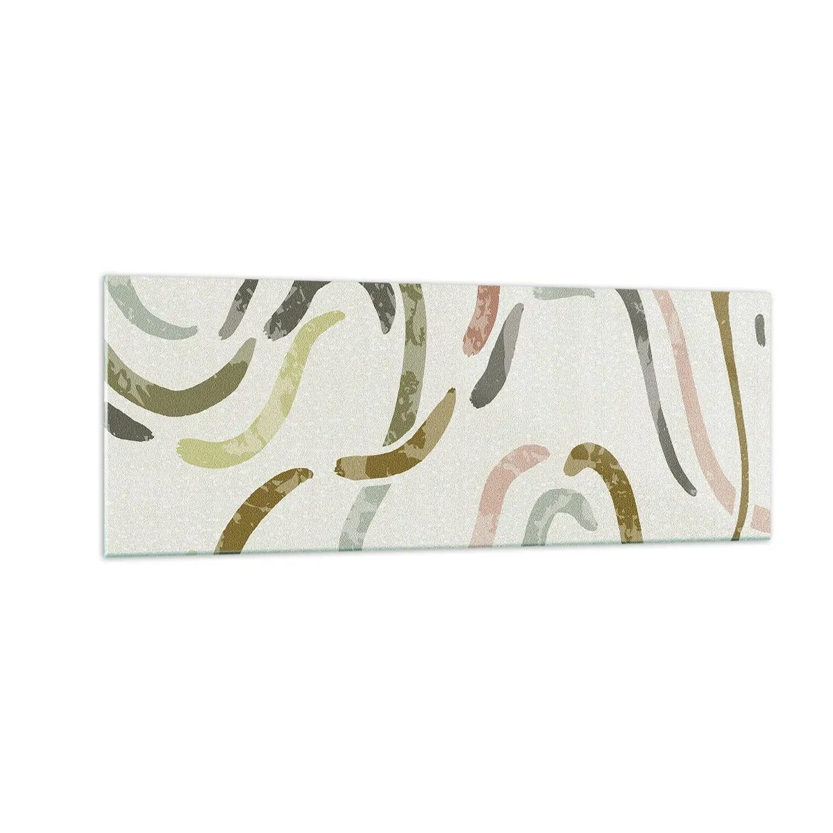 Impression sur verre - Image sur verre - Arcs abstraits aux couleurs pastel - 140x50cm - Une joyeuse danse de l'abstraction - Décoration murale moderne pour le salon et la chambre ARTTOR