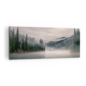 Impression sur toile - Image sur toile - Reflet dans le brouillard - 100x40 cm