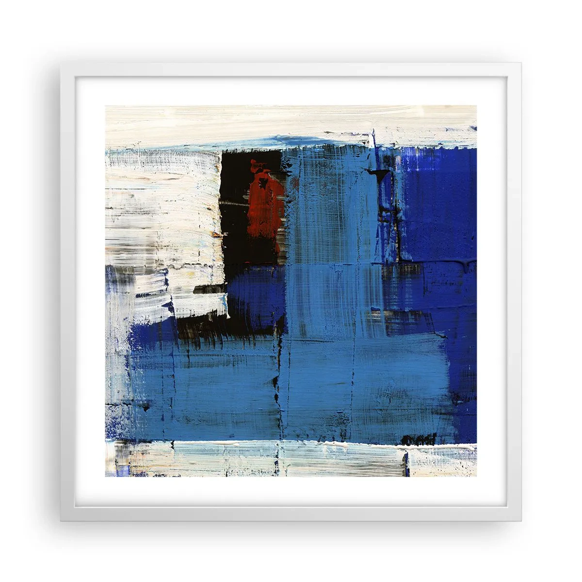 Affiche dans un cadre blanc - Poster - Secret de bleu - 50x50 cm
