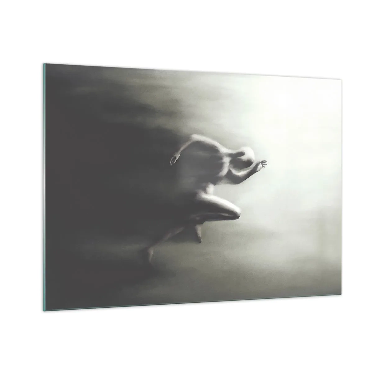 Impression sur verre - Image sur verre - Silhouette dynamique d'une silhouette en train de courir dans une lumière floue - 100x70cm - Inarrêtable - Décoration murale moderne pour le salon et la chambre ARTTOR