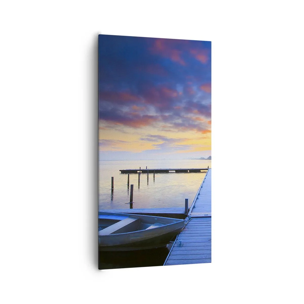 Impression sur toile - Image sur toile - Calme violet-doré - 65x120 cm