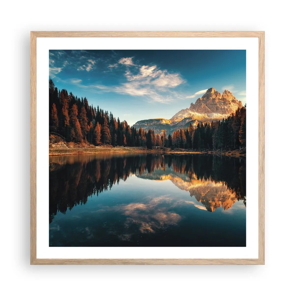 Affiche dans un chêne clair - Poster - Double paysage - 60x60 cm