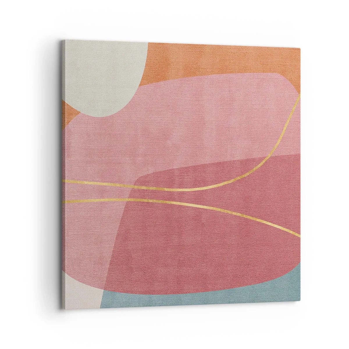 Impression sur toile - Image sur toile - Composition pastel au fil d'or - 60x60 cm