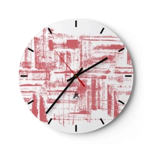 Horloge murale - Pendule murale - La ville rouge - 40x40 cm