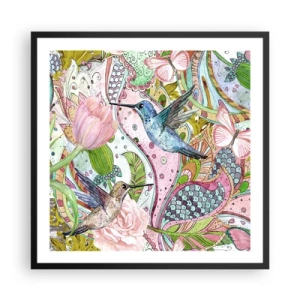 Affiche dans un cadre noir - Poster - Empêtré dans les vignes - 60x60 cm