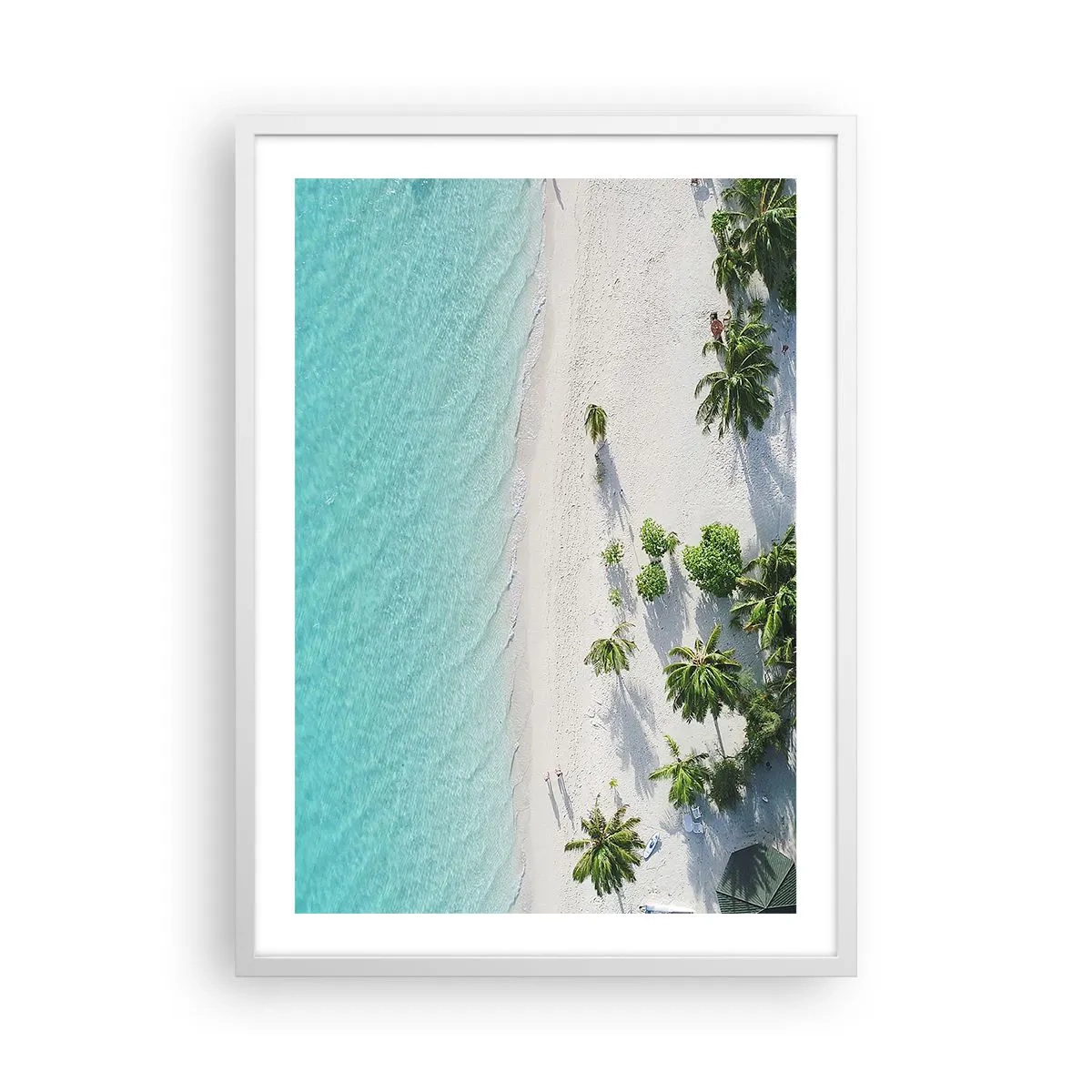 Affiche dans un cadre blanc - Poster - Vacances au paradis - 50x70 cm