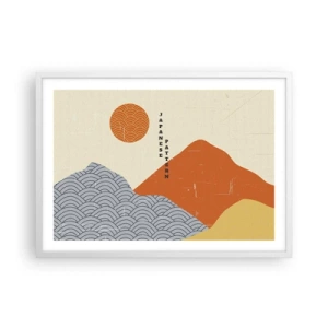 Affiche dans un cadre blanc - Poster - Dans l'esprit japonais - 70x50 cm