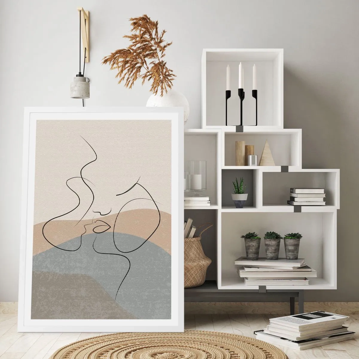Affiche dans un cadre blanc - Poster - Comme un coup de pinceau - 50x70 cm