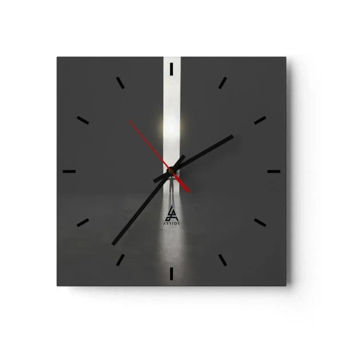 Horloge murale - Pendule murale - Un homme debout dans la lumière d'une fente étroite dans un espace sombre - 30x30cm - Étape vers un avenir radieux - Décoration murale moderne pour le salon et la chambre ARTTOR