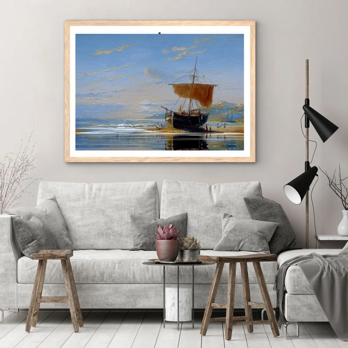 Affiche dans un chêne clair - Poster - Eau, terre, air - 40x30 cm