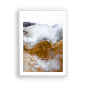 Affiche dans un cadre blanc - Poster - Le charme brut de l'Islande - 50x70 cm